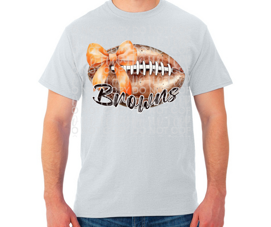 Ogemaw Browns 2025 Vintage Football Bow Cotton/Poly Blend Top Options