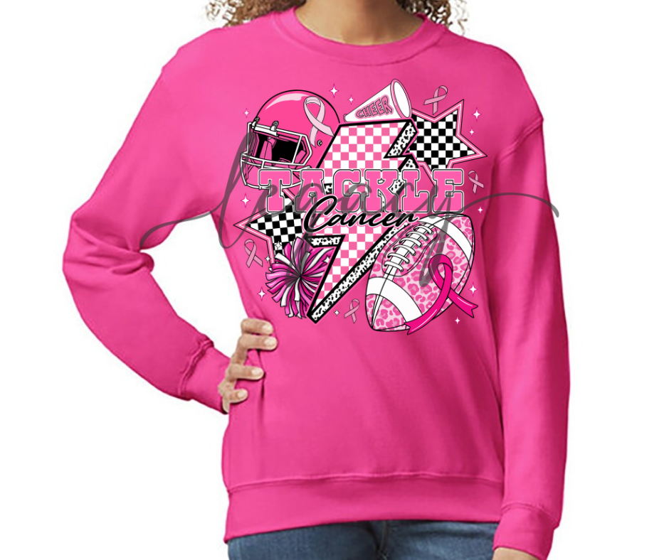 Football & Cheer PINK Cotton/Poly Blend Top Options Pink Out Football 2025 Ogemaw Browns Falcon Football