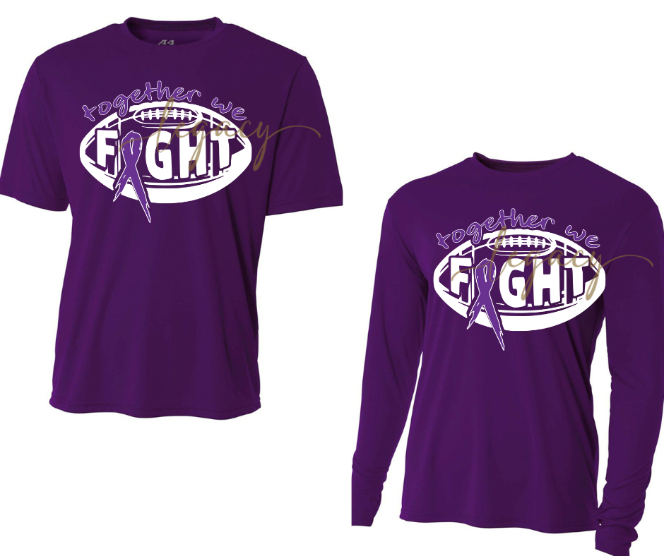 Purple Game Falcon Football Together We Fight Ribbon PURPLE Cotton/Poly Blend & PERFORMANCE Top Options