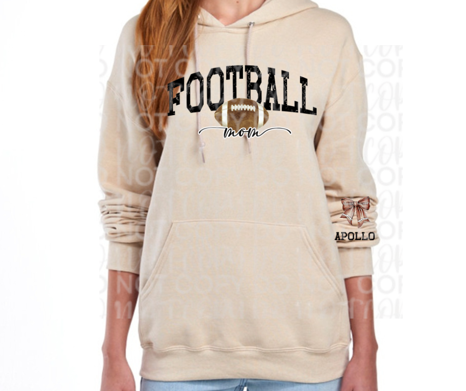 Football Mom Custom Sleeve Detail Cotton/Poly Blend Top Options Ogemaw Browns 2025 Falcon Football