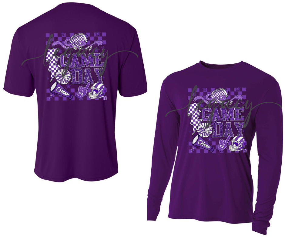 Purple Game Falcon Football Game Day PURPLE Cotton/Poly Blend & PERFORMANCE Top Options