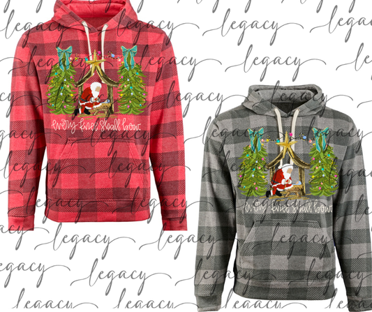 Every knee shall bow Plaid Hoodie Options Holiday Magic