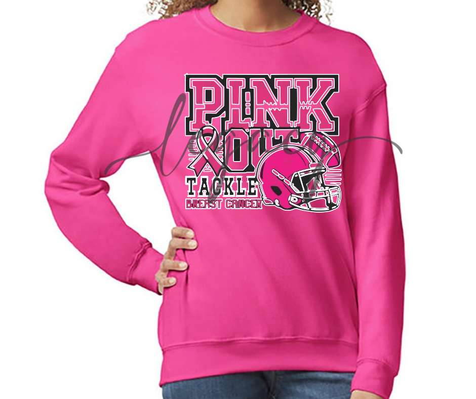 Football PINK Cotton/Poly Blend Top Options Pink Out Football 2025 Ogemaw Browns Falcon Football