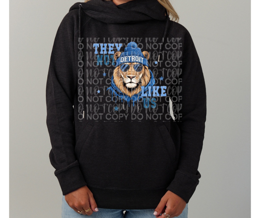 Lions Football They Not Like Us Cowl Neck Top Options One Pride