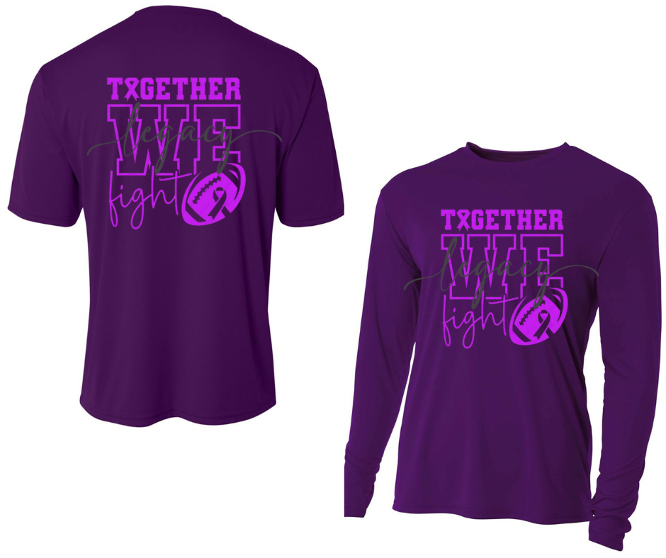 Purple Game Falcon Football Together We Fight PURPLE Cotton/Poly Blend & PERFORMANCE Top Options