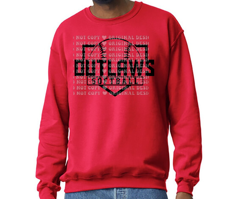 Ogemaw Outlaws 2025 Softball Red Black Gray Top Options