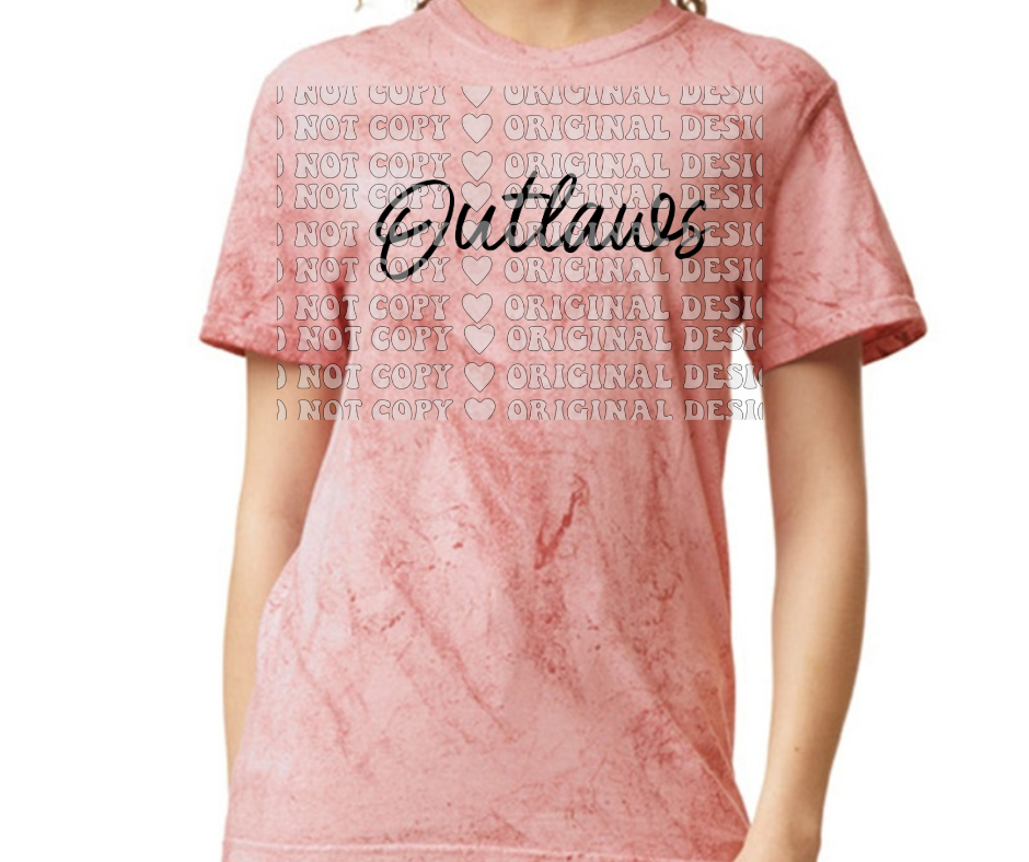 Ogemaw Outlaws 2025 Comfort Colors Smoke Top Options Outlaws Cursive minimalist