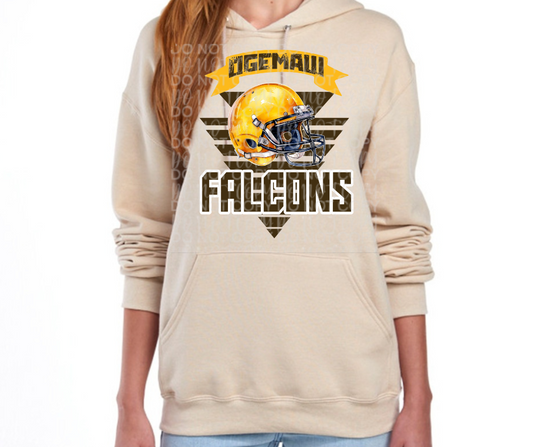 Ogemaw Falcon Football Helmet Triangles Cotton/Poly Blend Top Options Falcon Sports