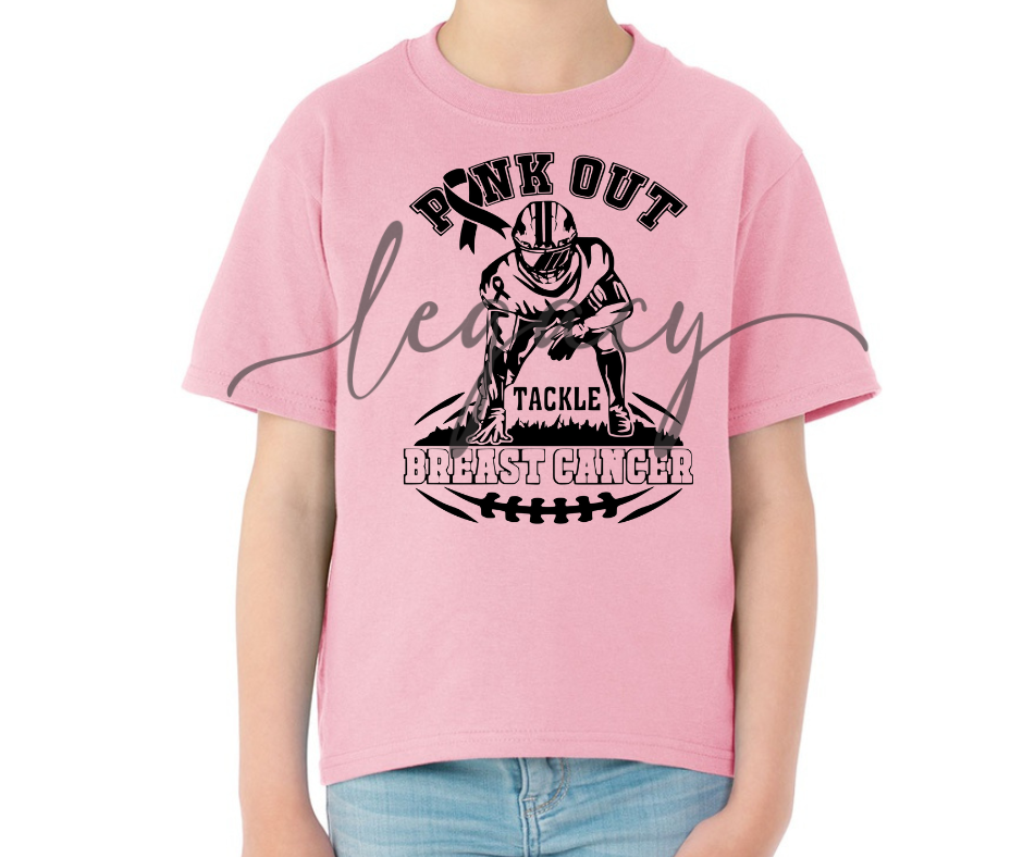 Football Player PINK Cotton/Poly Blend Top Options Pink Out Football 2025 Ogemaw Browns Falcon Football