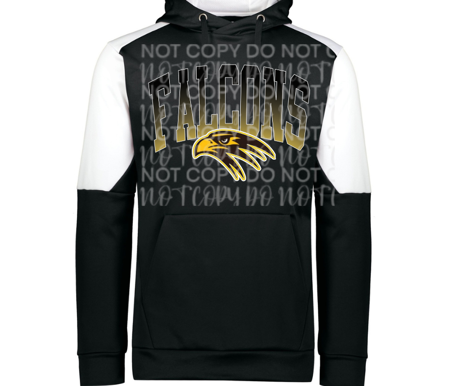 Ogemaw Falcons 2025 Ombre Falcon Logo Specialty Name Brand Hoodie Options