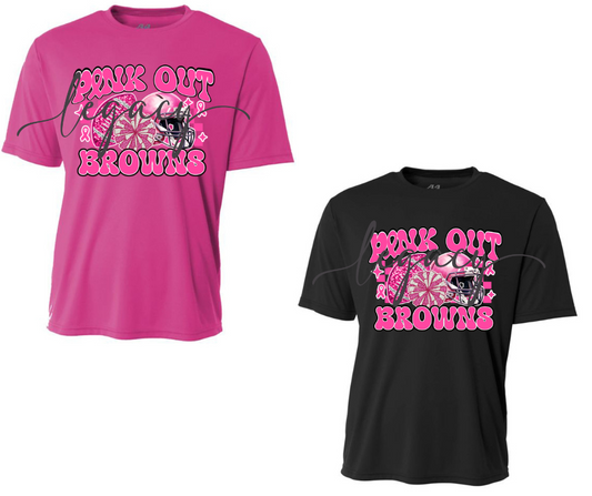 PINK OUT Football Helmet Pom Performance Dri Fit Top Options Ogemaw Browns