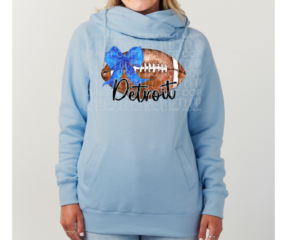 Lions Football Bow Cowl Neck Top Options One Pride
