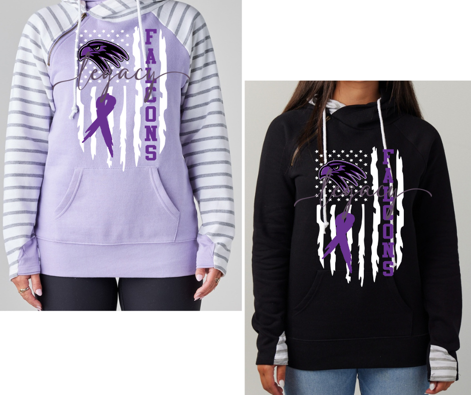 Purple Game Falcon Football Flag Double Hood Top Options