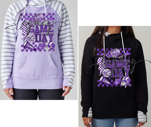 Purple Game Falcon Football Game Day Double Hood Top Options