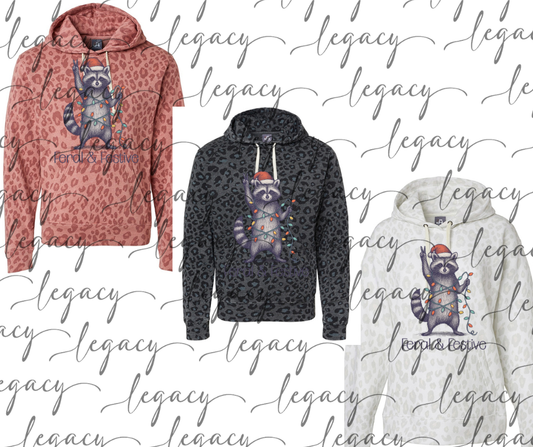 Feral & Festive Leopard Women's Hoodie Options Holiday Magic