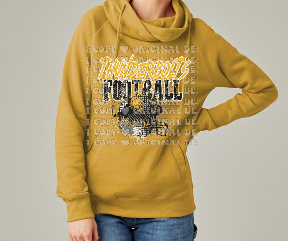Thunderbolts Grunge Football Cowl Neck Top Options Mio Thunderbolts 2025