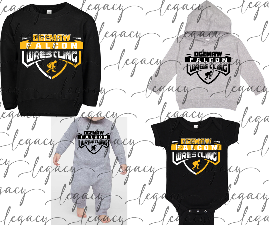 Ogemaw Falcon Wrestling Wrestler Toddler & Infant apparel Options Falcon Wrestling 2025