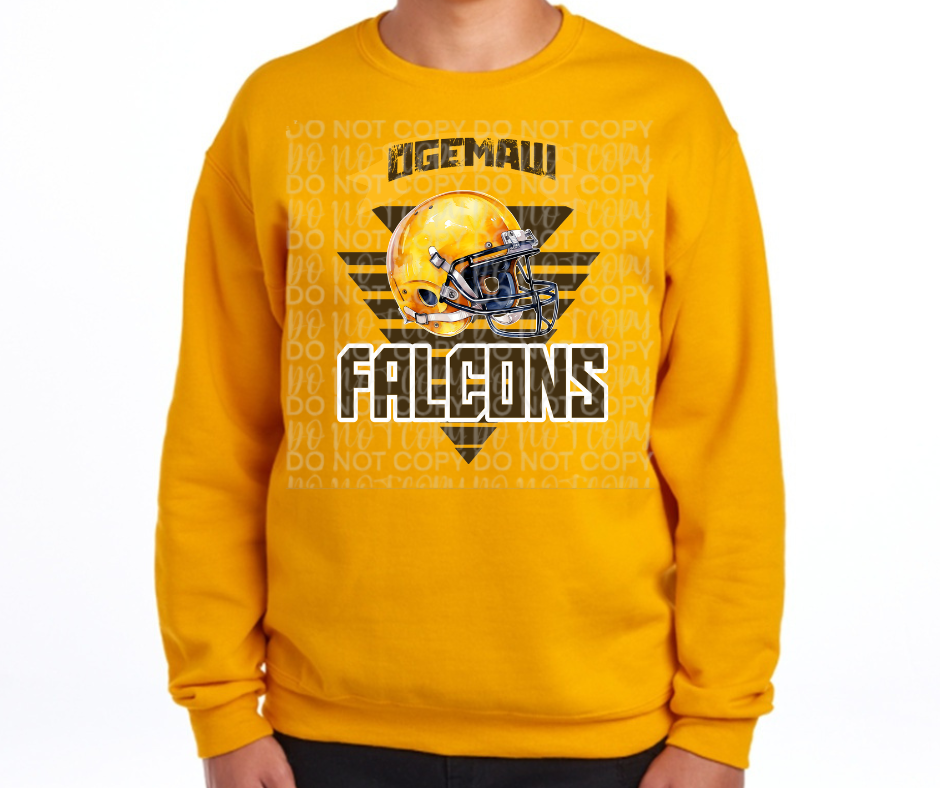 Ogemaw Falcon Football Helmet Triangles Cotton/Poly Blend Top Options Falcon Sports