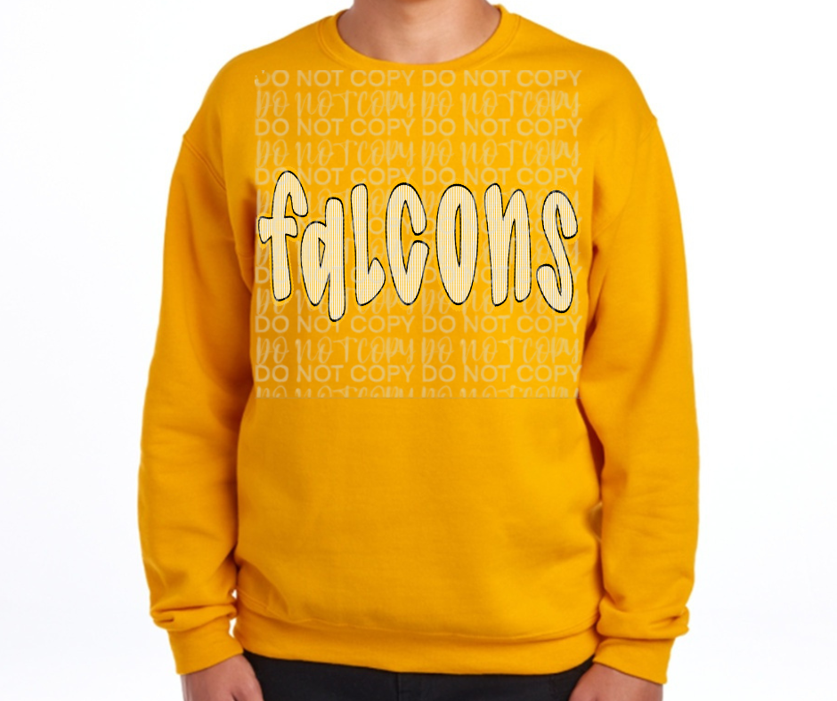 Ogemaw Falcons 2025 Falcons Detailed lettering Cotton/Poly Blend Top Options