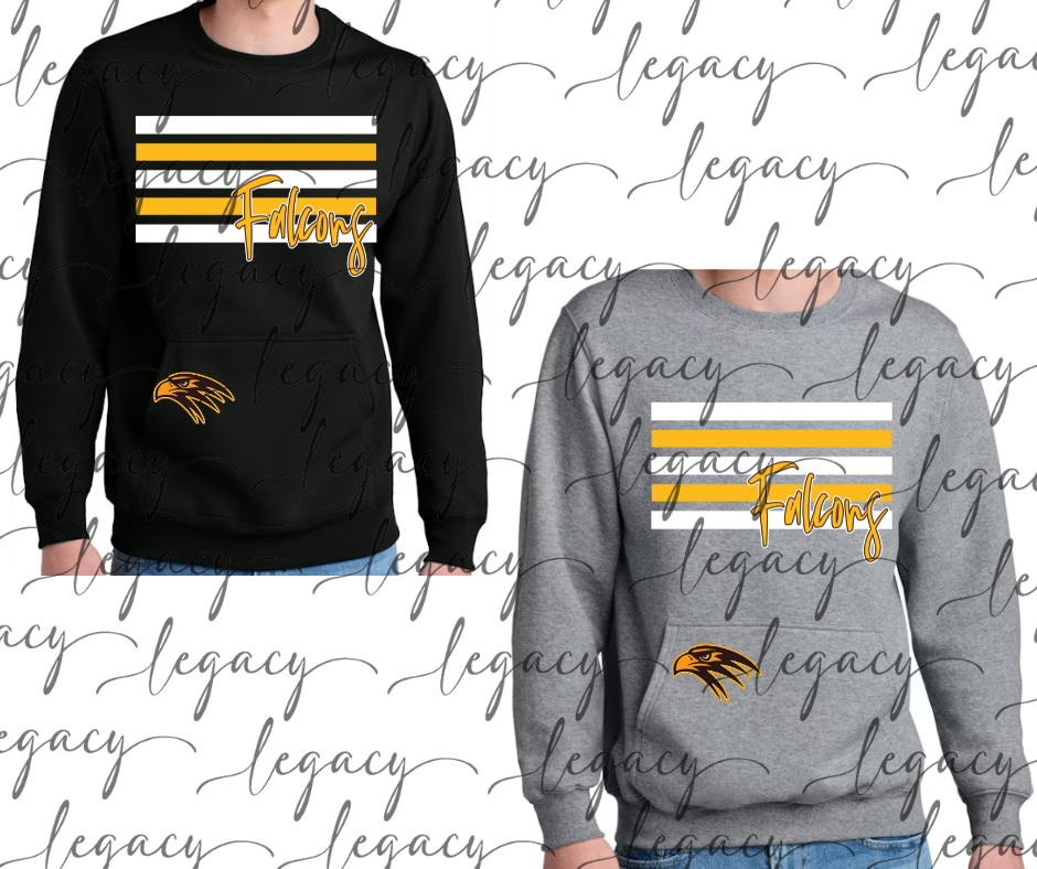 Pocket Detail Crewneck Multi Teams Schools Options Youth & Adult Top