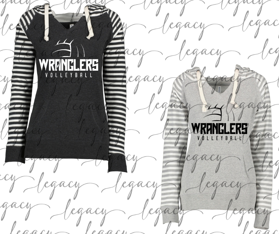 Wranglers 2025 Wranglers Volleyball Striped Sleeves Hoodie Top Options