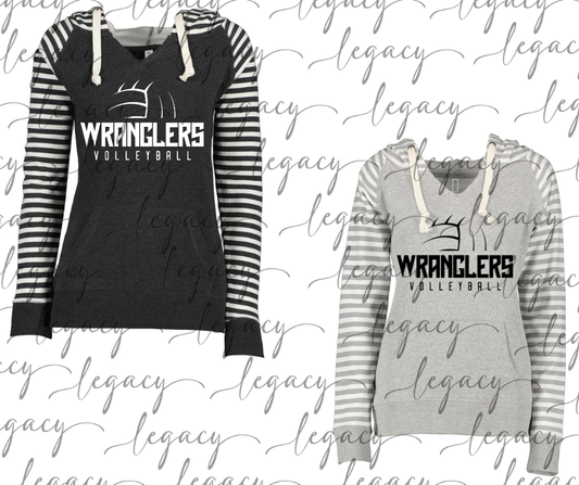 Wranglers 2025 Wranglers Volleyball Striped Sleeves Hoodie Top Options