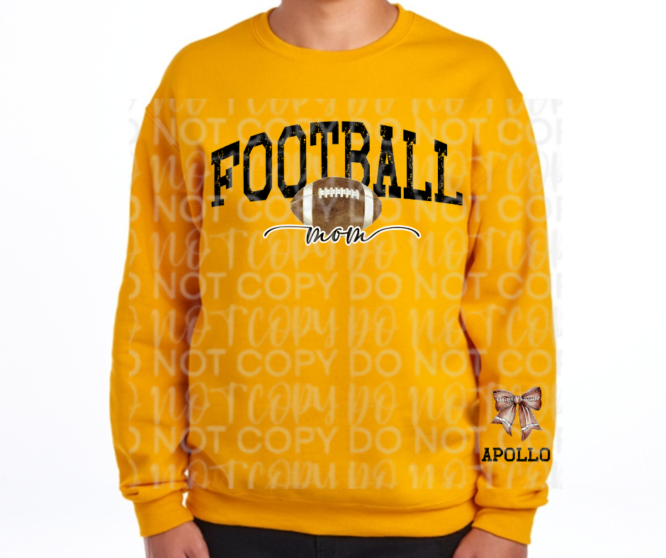 Football Mom Custom Sleeve Detail Cotton/Poly Blend Top Options Ogemaw Browns 2025 Falcon Football
