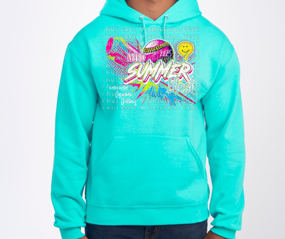 Mid Summer Blast 2025 Tie Dye & Colored Hoodie Options