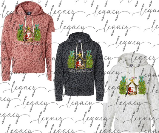 every knee shall bow Nativity Scene Leopard Women's Hoodie Options Holiday Magic