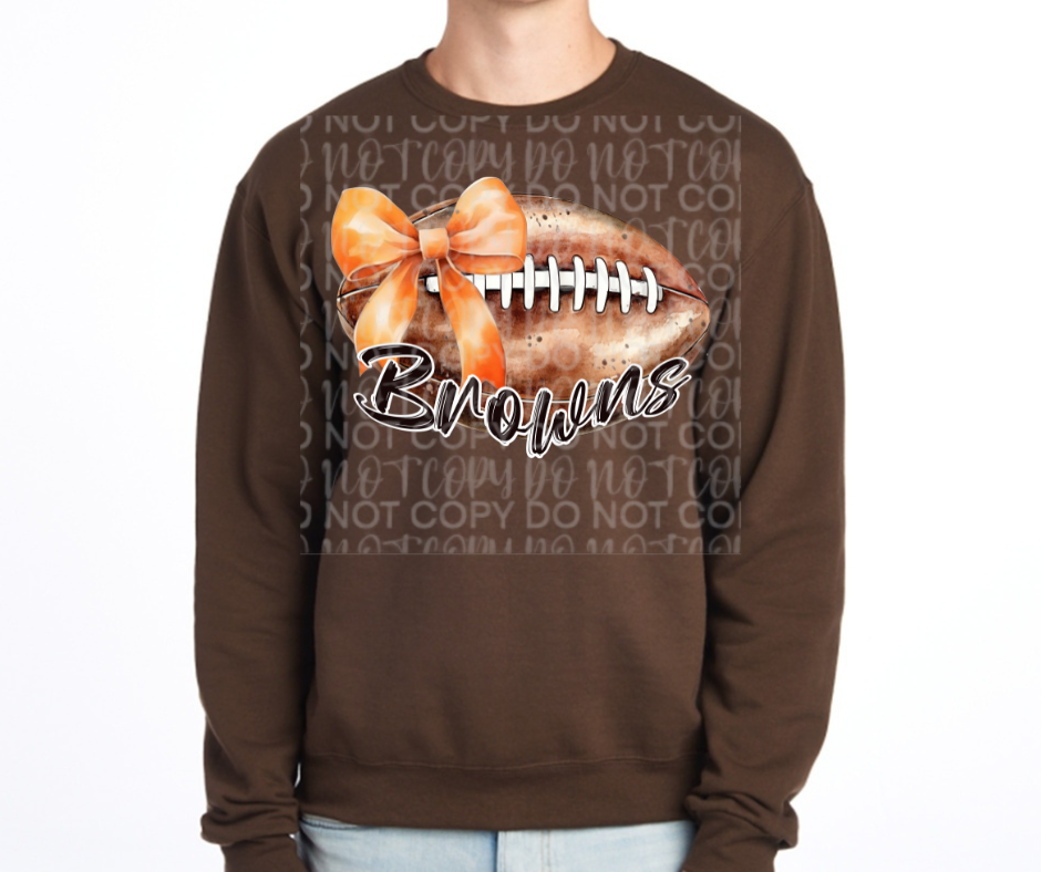 Ogemaw Browns 2025 Vintage Football Bow Cotton/Poly Blend Top Options