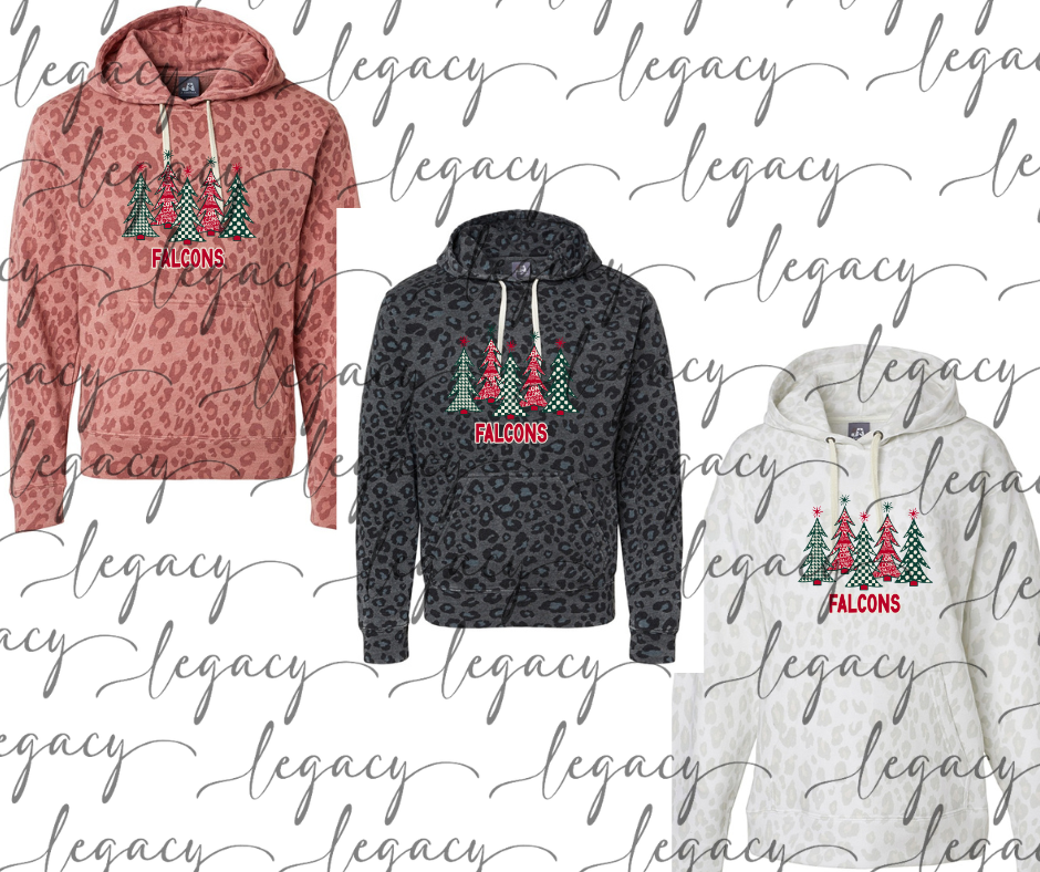 Falcons Trees Leopard Women's Hoodie Options Holiday Magic