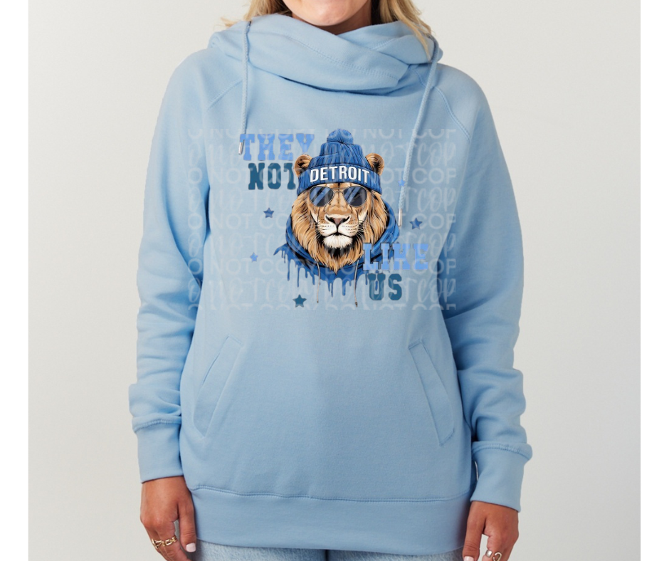 Lions Football They Not Like Us Cowl Neck Top Options One Pride