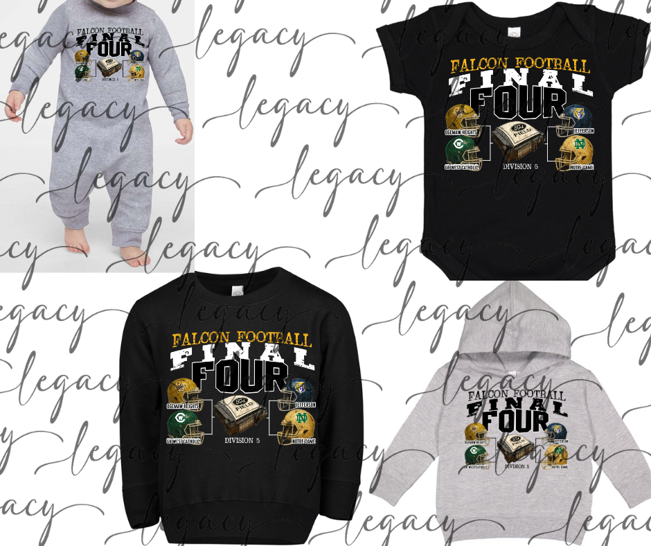 FINAL FOUR Falcon Football 2025 Toddler & Infant apparel Options