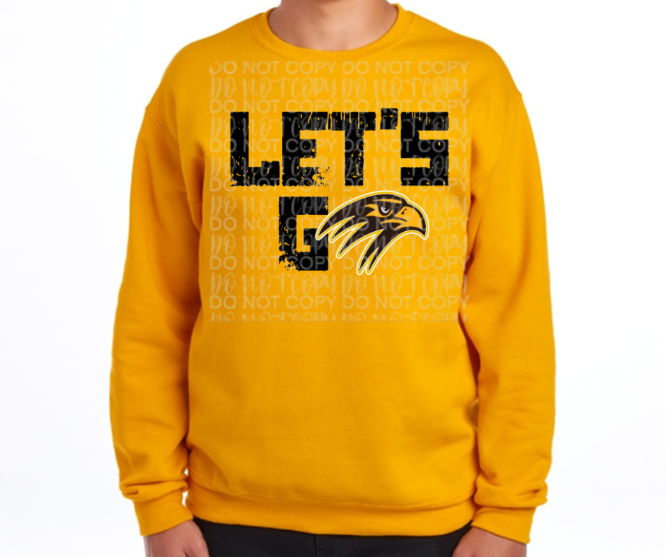 Ogemaw Falcons 2025 Lets Go Falcon logo Cotton/Poly Blend Top Options
