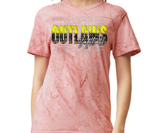 Ogemaw Outlaws 2025 Comfort Colors Smoke Top Options Split Outlaws Softball