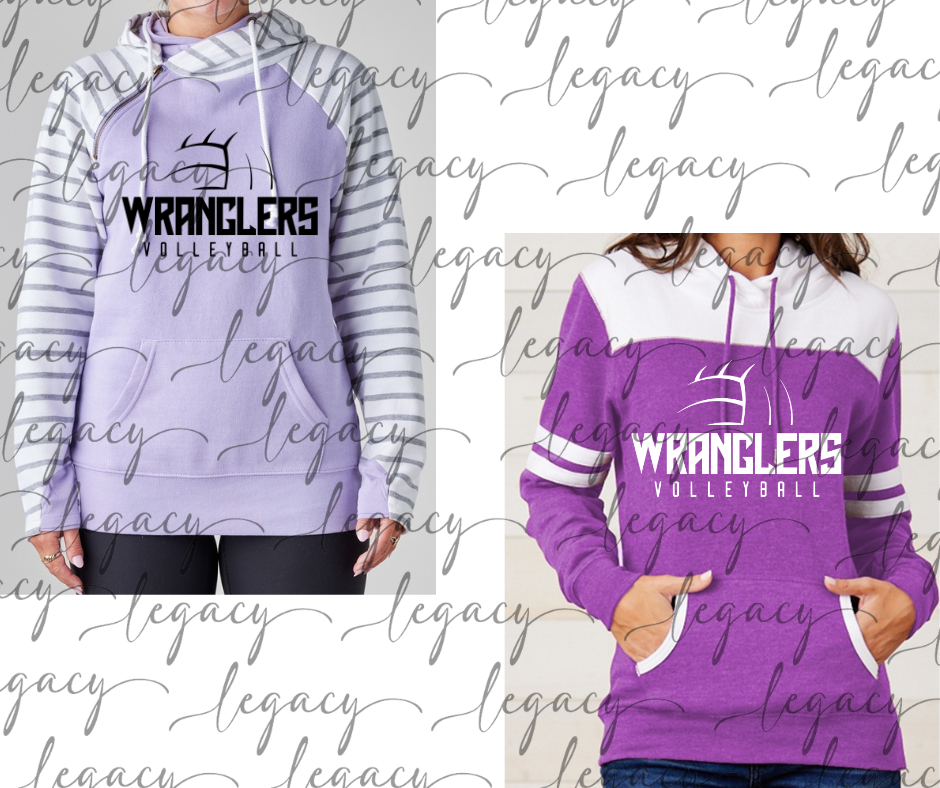 Wranglers Volleyball Wranglers 2025 Sleeve Detail Style Hoodie
