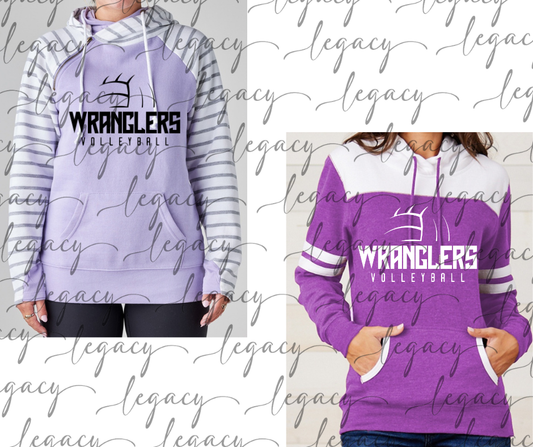 Wranglers Volleyball Wranglers 2025 Sleeve Detail Style Hoodie