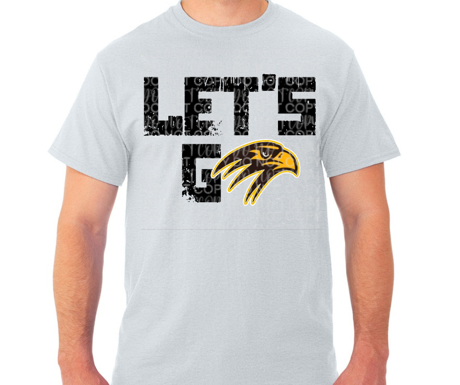 Ogemaw Falcons 2025 Lets Go Falcon logo Cotton/Poly Blend Top Options