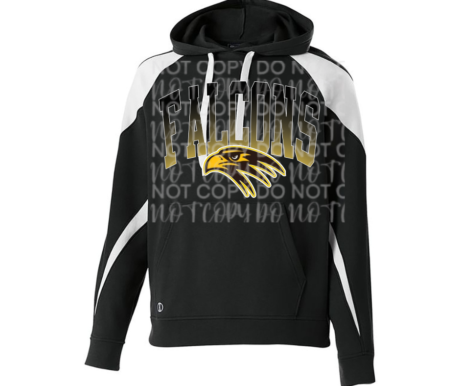 Ogemaw Falcons 2025 Ombre Falcon Logo Specialty Name Brand Hoodie Options