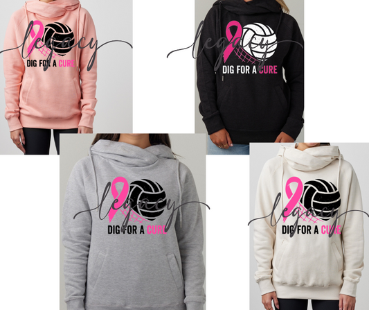 Pink Out Volleyball Dig Cowl Neck Top Options Falcon Pink Out