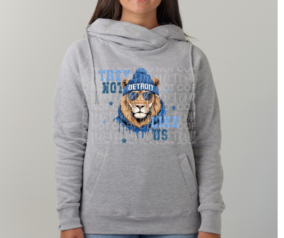 Lions Football They Not Like Us Cowl Neck Top Options One Pride