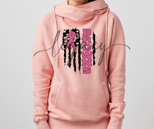 Pink Out Football Flag Cowl Neck Top Options Falcon Pink Out Football Ogemaw Browns 2025