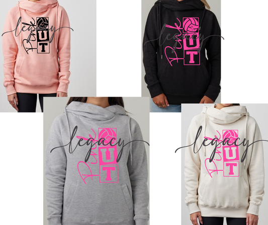 Pink Out Volleyball Stacked Cowl Neck Top Options Falcon Pink Out