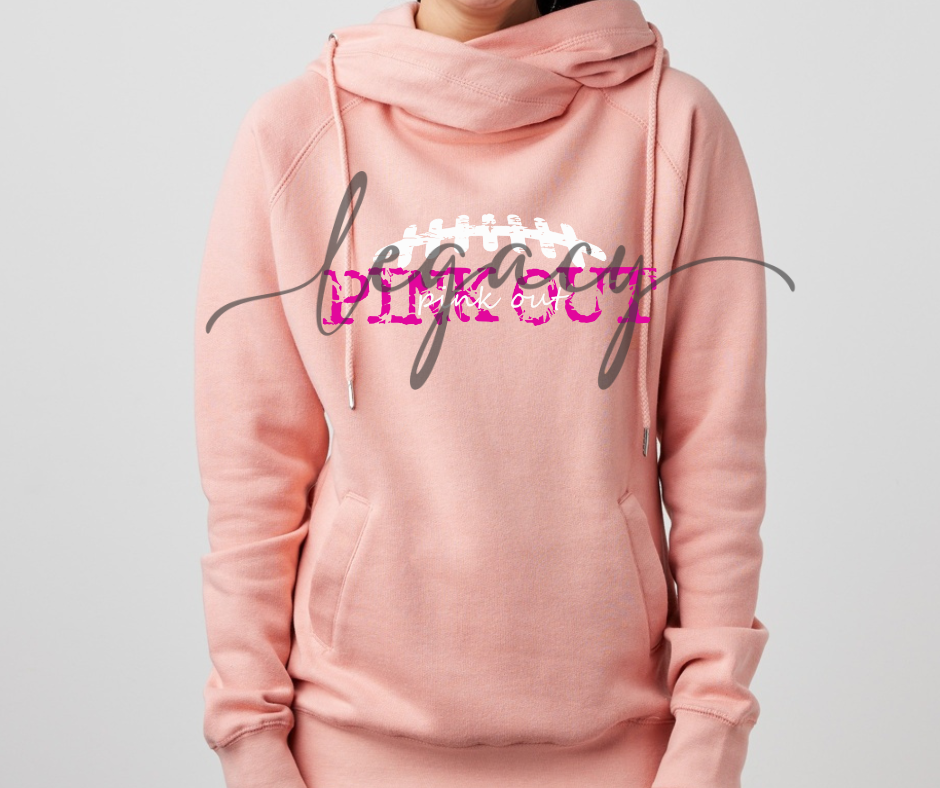 Pink Out Football Cursive Cowl Neck Top Options Falcon Pink Out Football Ogemaw Browns 2025