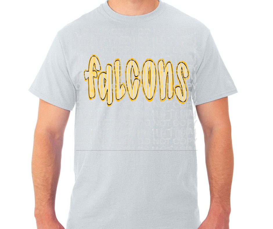 Ogemaw Falcons 2025 Falcons Detailed lettering Cotton/Poly Blend Top Options