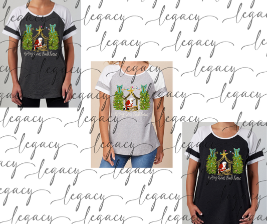 every knee shall bow Colorblock Women's Tee Multi Color Options Holiday Magic