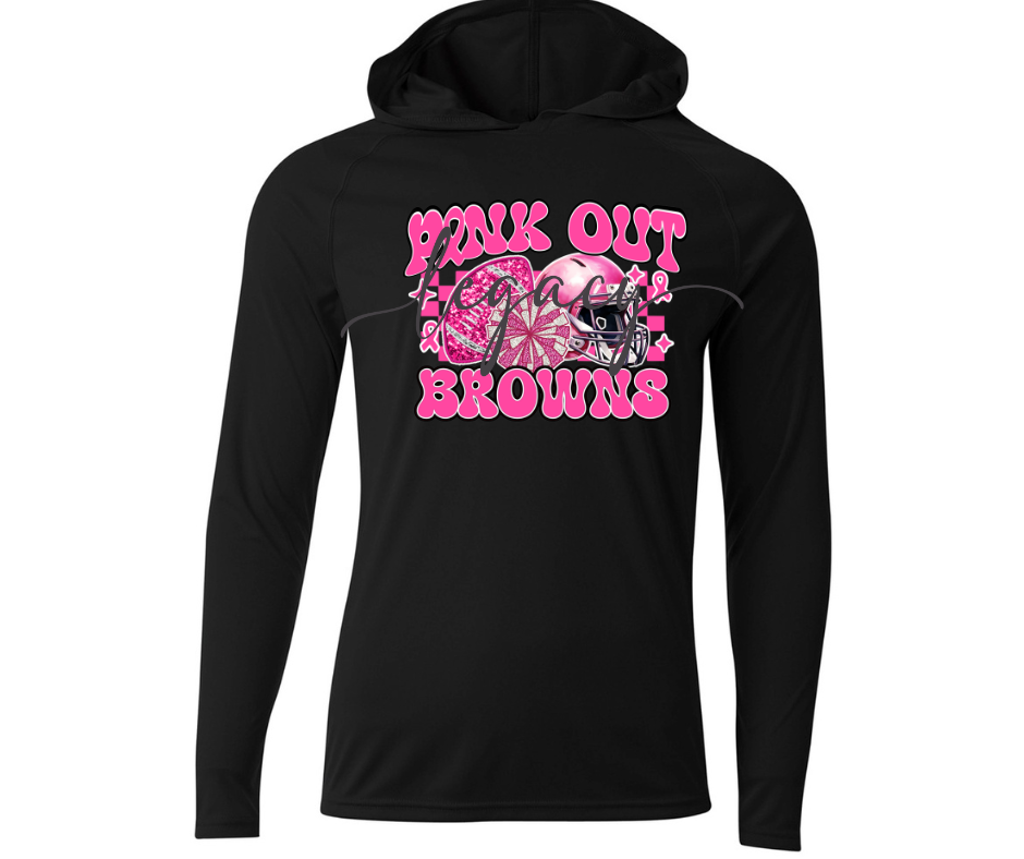 PINK OUT Football Helmet Pom Performance Dri Fit Top Options Ogemaw Browns