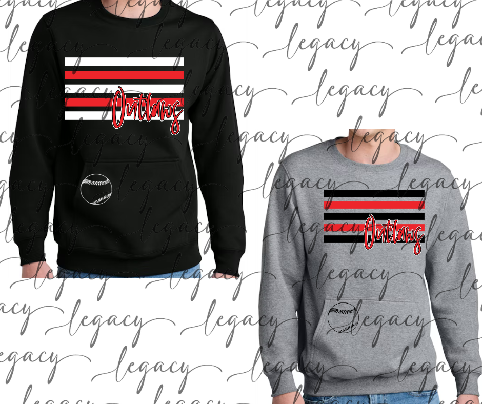 Pocket Detail Crewneck Multi Teams Schools Options Youth & Adult Top