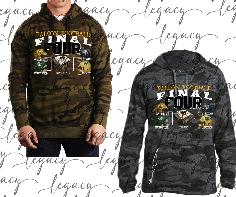 FINAL FOUR 2025 Falcon Football CAMO Hoodie Options