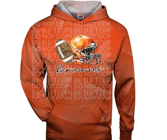 Ogemaw Browns 2025 Football Helmet Cursive Specialty Name Brand Hoodie Options